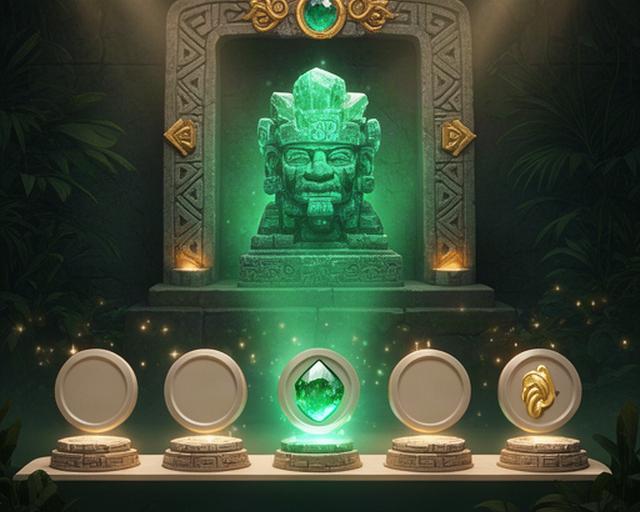 Mobile daily reward interface showing a glowing emerald totem and a seven-day progress track